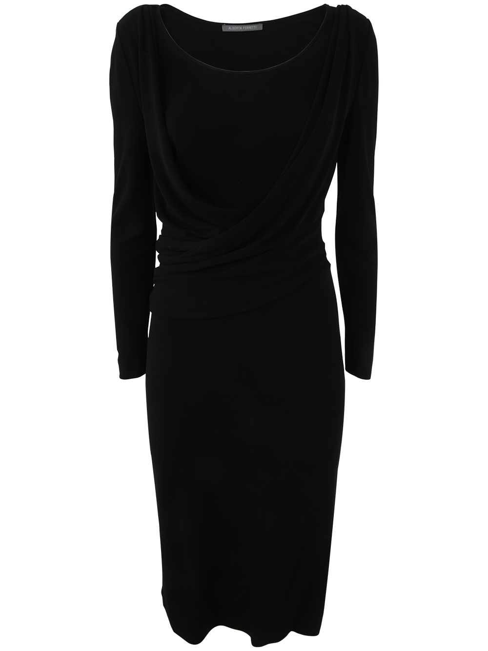 ALBERTA FERRETTI 롱 슬리브 V 넥 미디 드레스